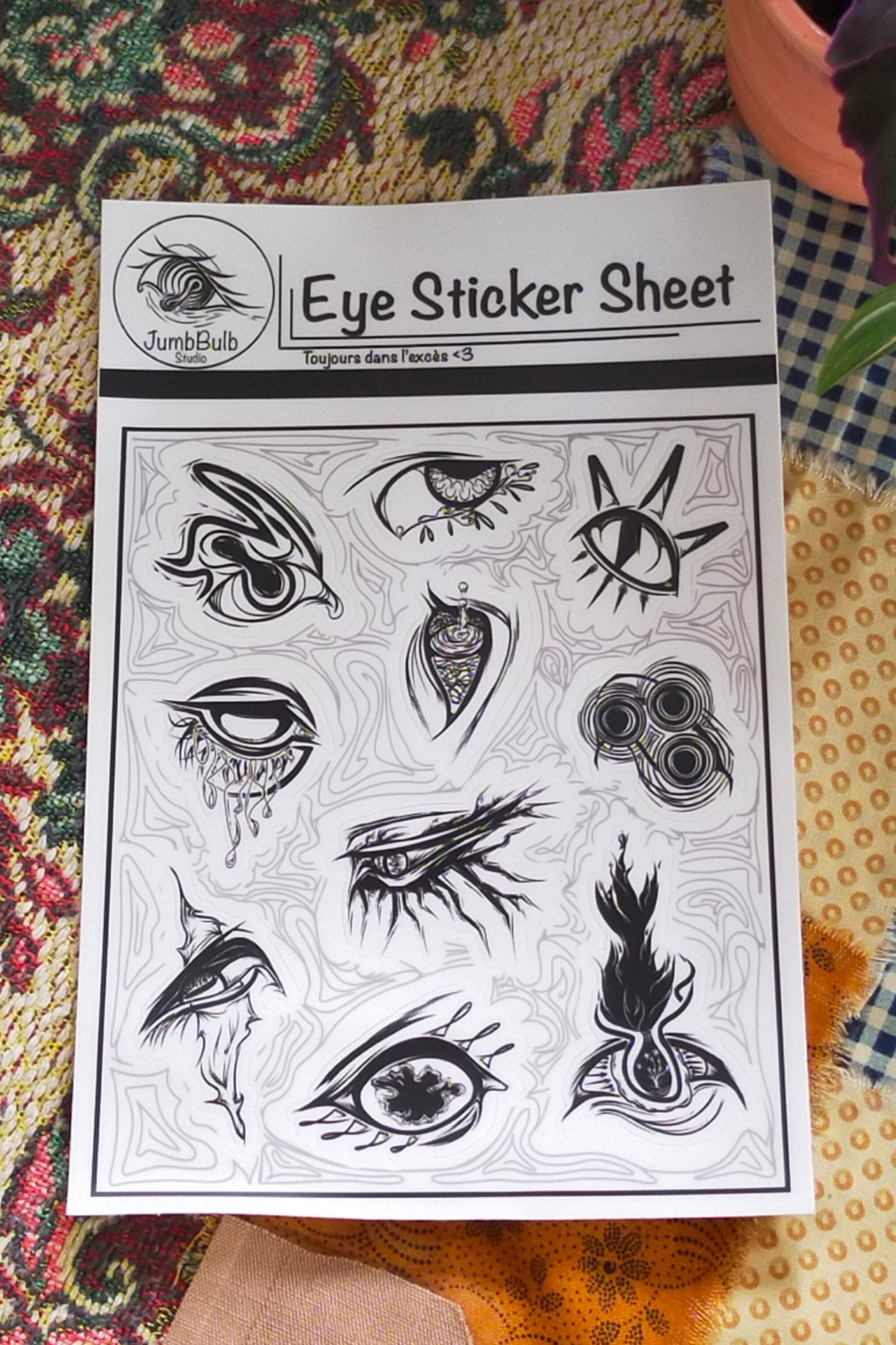 Planche de stickers Yeux