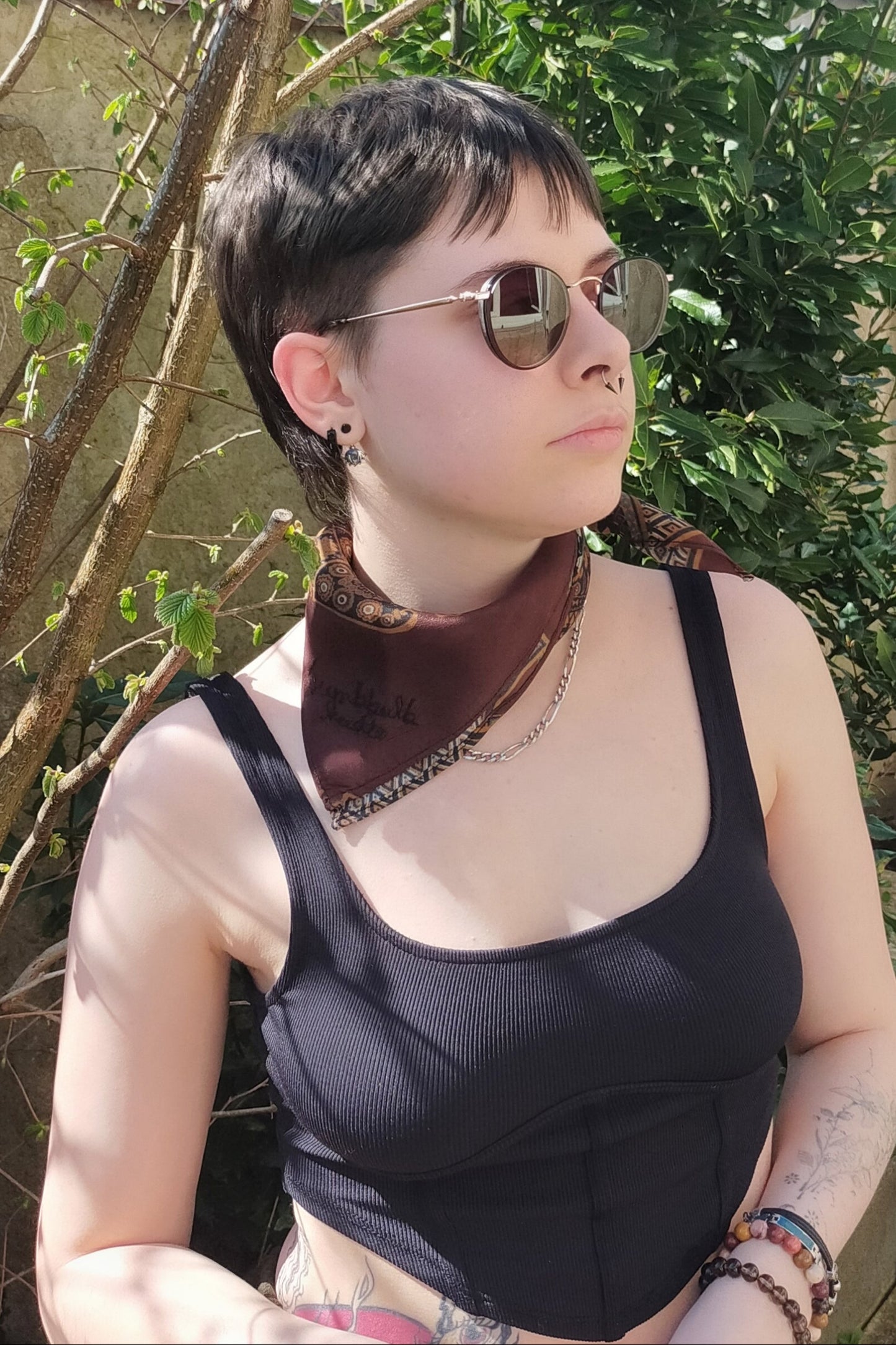 Foulard Tweed Marron