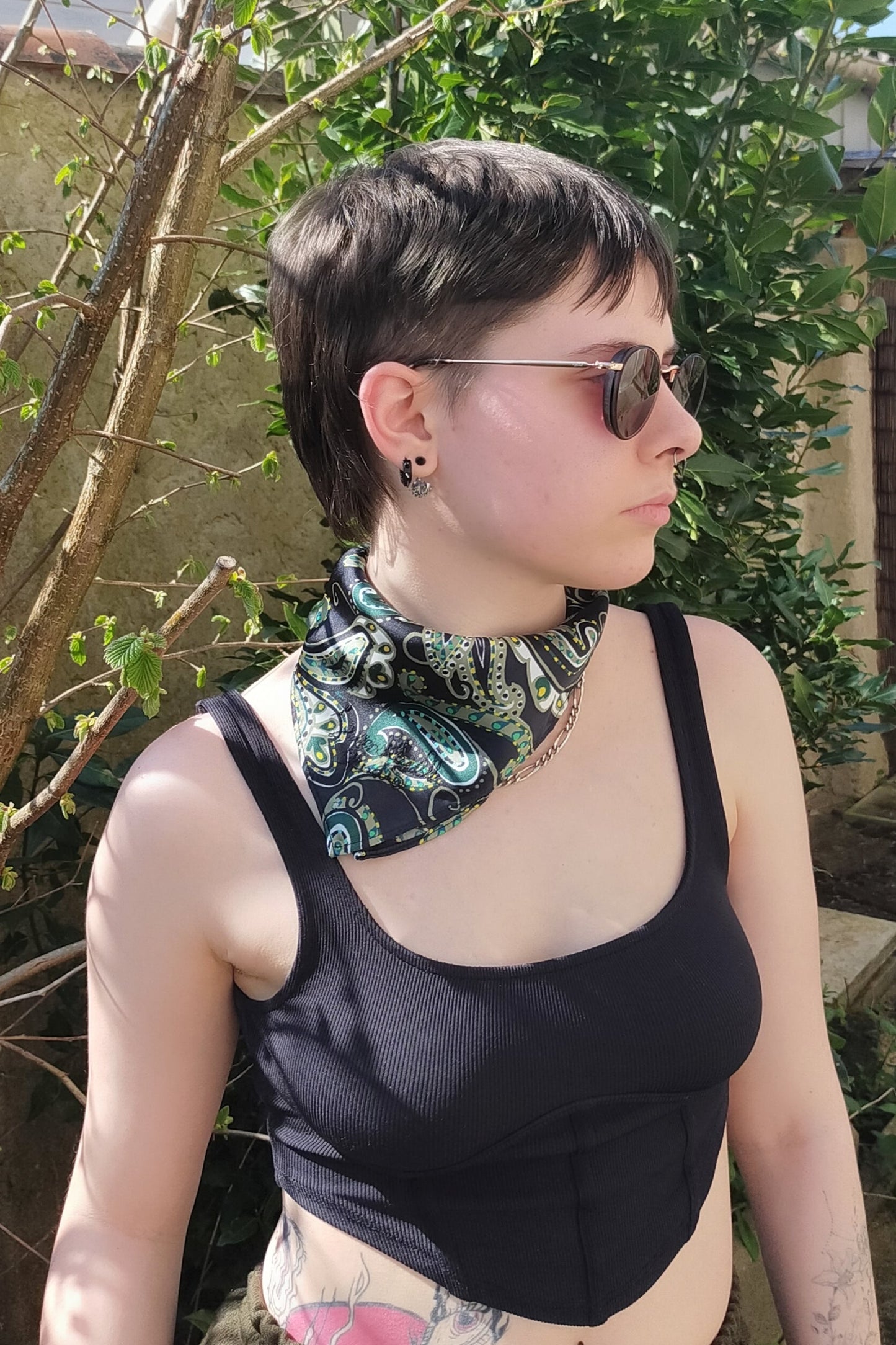Foulard Satin Vert